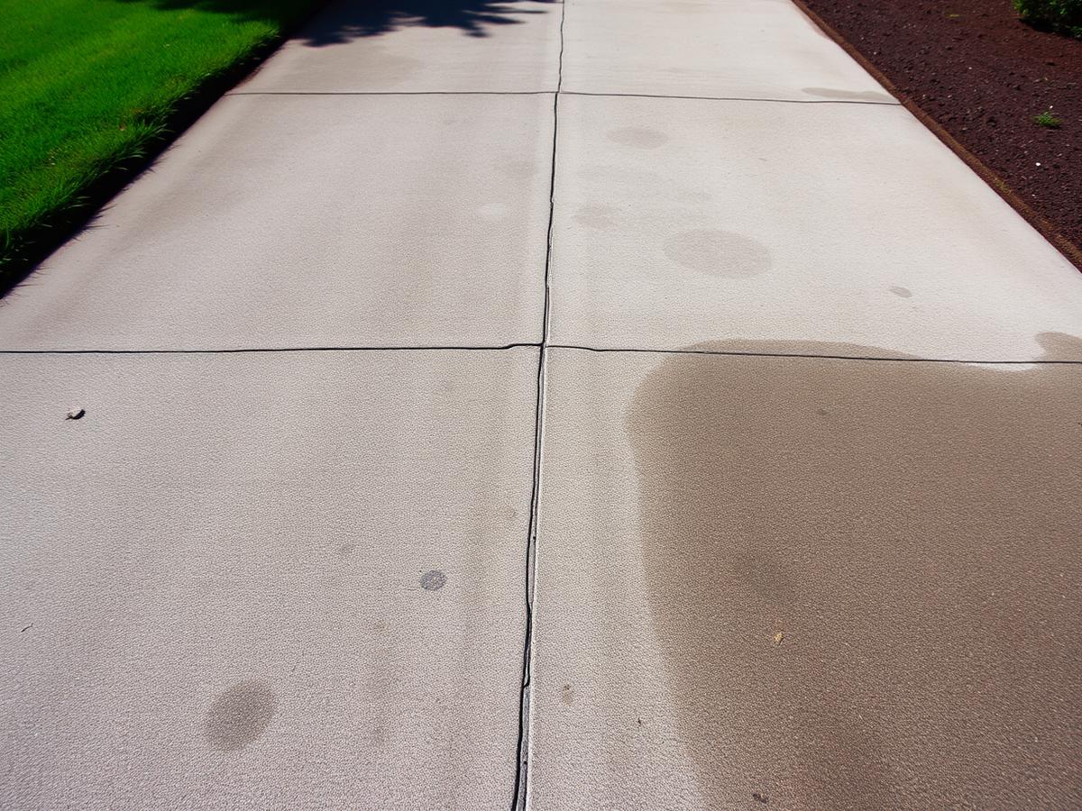 Driveway pressure washing — before